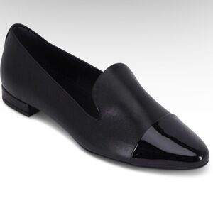 AGL Black Glossy Toe Loafers 40 1/2